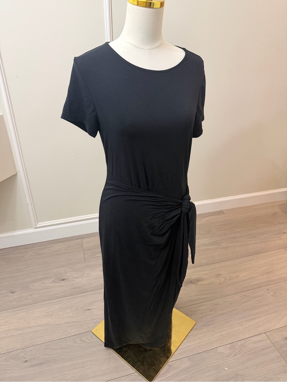 a new day Black Short-Sleeve Side-Tie Maxi Dress - Picture 3 of 8